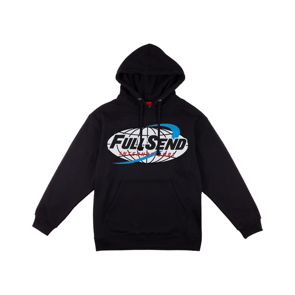 Full Send International Hoodie by the Nelk Boys (black)- US Mens Size Small
